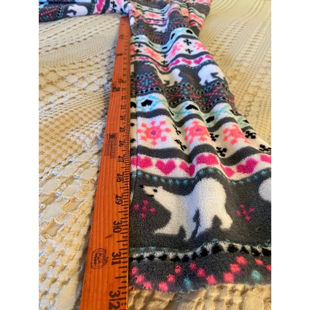 Victor‎ Lounge  Pajama Pants Plus Size 1X Polar Bear Fleece Tie Elastic Waist - Picture 9 of 9